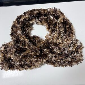 Woman’s Fuzzy Brown Neck Scarf
